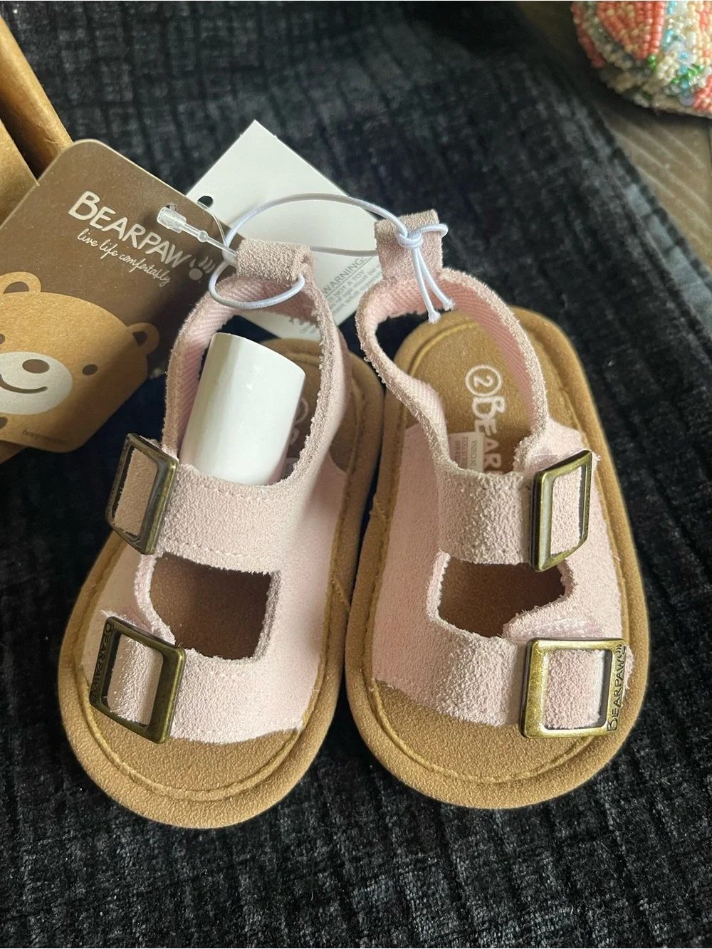 BearPaw Toddler Pink Leather Buckle Sandals